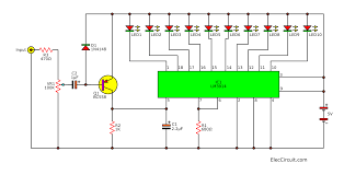 The circuit is intended for those who want a vu meter that is connected directly to the output of an power amplifier. Lm3914 Datasheet Dot Bar Display Driver Vu Meter Circuits Eleccircuit Com