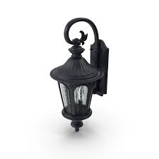 Black Vintage Outdoor Wall Lantern Png