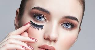 removing makeup with lashes