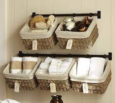 Bathroom Towel Storage Baskets On Wall