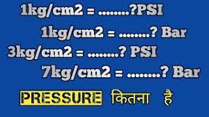 1kg cm2 how many psi and bar kaise