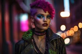 neonlit rebel with a punk rock atude