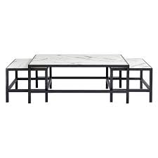 Radilyn faux marble table (set of 3). Donaldson 3 Piece Faux Marble Topped Stainless Steel Nesting Coffee Table Set 120cm Black