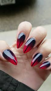 Red and black nail designs can make you look gorgeous on any occasion. Ombre Red And Black Nail Design Red Nail Designs Cute Halloween Nails Black Nail Designs