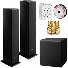 sony ss cs3 floor standing speaker 2 and sa cs9 10 subwoofer with wire bundle