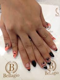 Orange And Black Heart Tip Nail Designs Fun Nails Nails