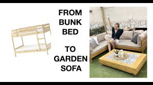 diy transform bunk bed to garden sofa