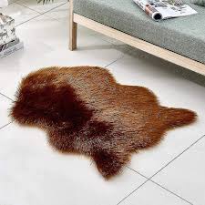 fluffy faux fur sheepskin rug fruugo uk