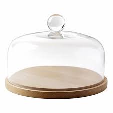 Cheese Or Cake Dome With Wooden Base