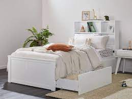 myer white single bed frame with