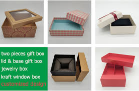 clear window kraft paper gift box