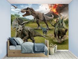 That's just what designers did with our new jurassic world kids suites at loews royal pacific resort. Dinosaur Forest Jurassic Park T Rex Wallpaper Wall Mural Photo Kids Bedroom Home Improvement Patterer Home Garden