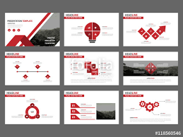 Red Abstract Presentation Templates Infographic Elements Template