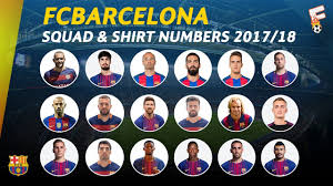 Fc barcelona home kit 20/21. Fc Barcelona Squad For 2017 18 Season Shirt Numbers Youtube