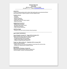 Medical Assistant Resume Template Free Samples Formats