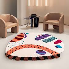 irregular whimsical rug soft and