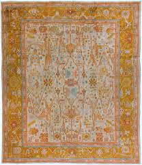 ivory antique turkish oushak rug no