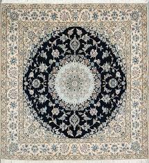 blue nain hand knotted persian rug wool