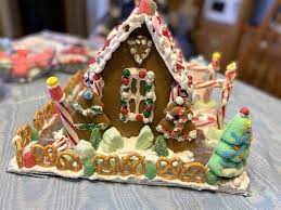 gingerbread house with royal icing