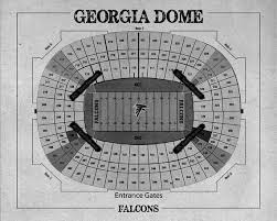 Print Of Vintage Georgia Dome Seating Chart Seating Chart On Photo Paper Matte Paper Or Canvas