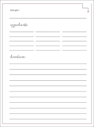 Recipe Template For Pages Downloadable Recipe Book Template