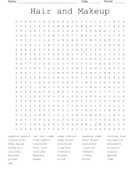 hair and makeup word search wordmint