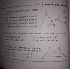 Matematyka klasa 7 przystawanie trójkątów. - Brainly.pl