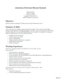 Sample Resume For Lab Technician Sample Resume Medical Laboratory