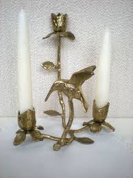 Wall Sconce Candle Holder Gold Tone
