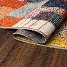 my magic carpet patchwork multicolor washable rug 5 x7
