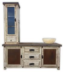 The only downside is that the rougher/unfinished side ended up being a lot more jagged. In Stock Woodland 72 Rustic Vanity With Tower Metal Panels Farmhouse Bathroom Vanities And Sink Consoles By Rancho Collection Houzz