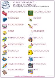 classroom objects esl printable picture