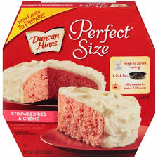 Place one cake layer on serving plate. Duncan Hines Perfect Size Strawberry Cream Cake Mix 8 4 Oz Fred Meyer