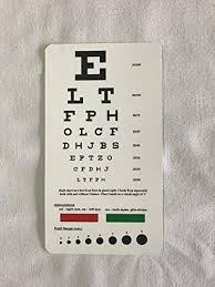 Ksipl Snellen Pocket Eye Chart With Red Green Lines And Scale