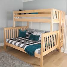 wooden bunk beds twin over queen off 64