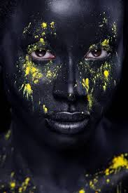 black body paint woman with face art