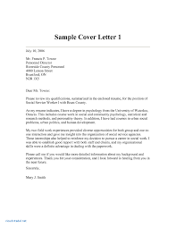 Sample Application Letters For Social Workers Fresh Cover Letter