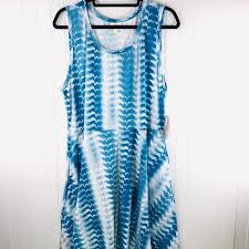 Lularoe Blue White Tie Dye Nicki Dress Boutique