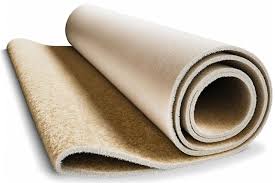 soft carpet in rolls on a white background