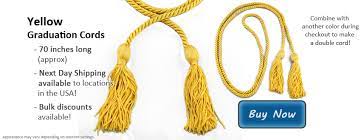 yellow graduation cords from honors