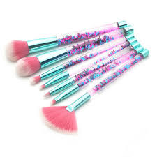 7 pcs set glitter makeup brushes