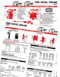 Details About 1966 1967 Ford Fairlane Falcon 66 67 Lubrication Lube Tune Up Charts T3