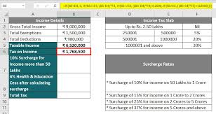 calculate income tax in excel ay 2023