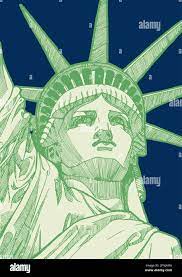 Dessin de la statue de la liberté à New York City, Etats-Unis d'Amérique -  illustration du 4 juillet Image Vectorielle Stock - Alamy