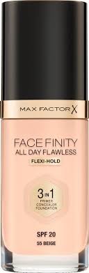 max factor facefinity all day flawless 3 in 1 foundation 55 beige