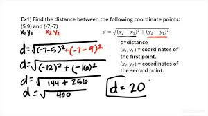 How To Use The Distance Formula Given 2