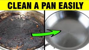 how to clean a frying pan with burnt on