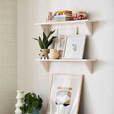 Linear White Lacquer Wall Shelves With