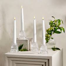 Lucida Reversible Clear Candle Holders