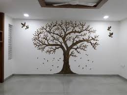 Handmade Glossy Tree Wall Painting For